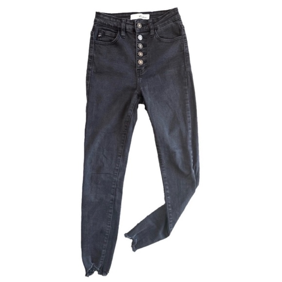 KanCan Denim - 👉 🔥 KANCAN Black High Rise Skinny Jeans | Shark Bite Hem | Button Fly | 0/23